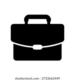 Maletín Icono de Vector negro simple con un tema