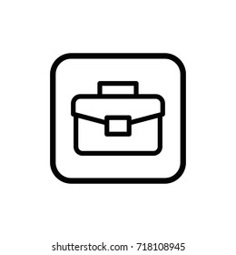 Briefcase simple flat line pictogram. Development and advancement outline vector icon.
