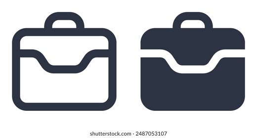 Briefcase simple icons set designed in filled, outline, line and stroke style