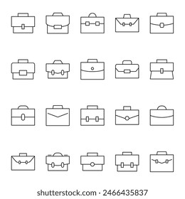 Maletín Simple Outline Sign para Anuncios. Adecuado para libros, tiendas, tiendas. Trazo editable en estilo de contorno minimalista. Símbolo de diseño 