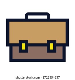 Briefcase. Simple Vector Color Icon.