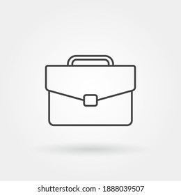icono aislado de maletín con estilo de línea o contorno moderno