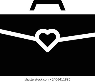 Briefcase single vector line icon