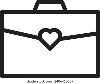 Briefcase single vector line icon