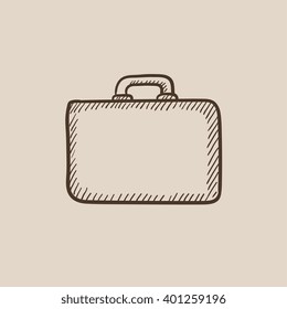 Briefcase sketch icon.