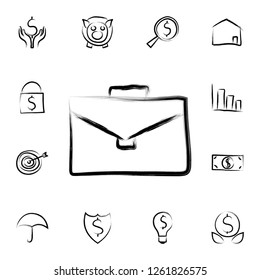 briefcase sketch style icon. Detailed set of banking in sketch style icons. Premium graphic design. One of the collection icons for websites, web design, mobile app