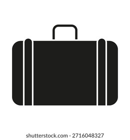 Icono sólido del maletín. Viajes De Negocios, Trabajo De Profesional Y Símbolo De Silueta De Entorno Corporativa. Bolsa De Oficina, Entrevista De Trabajo Y Representación De Avance Profesional. Ilustración vectorial aislada.