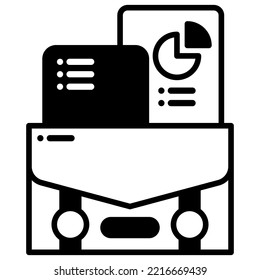 briefcase and some report documents