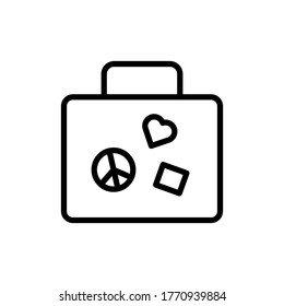 Briefcase, stickers icon. Simple line, outline vector elements of flower children icons for ui and ux, website or mobile application
