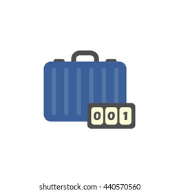 Brief-case/ suitcase with combination number icon