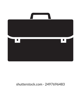 Briefcase Suitcase Icon. Filled Vector. Business. Employee. Hired. Job. Work.