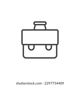 Briefcase, suitcase line icon. Office bag linear style sign for mobile concept and web design. Portfolio case outline vector icon. Symbol, logo illustration. Vector graphics