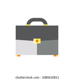 Briefcase, suitcase, office bag flat vector icon 
