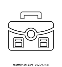 Briefcase, suitcase outline icon. Line art vector.