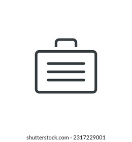 Briefcase suitcase portfolio office business icon, vector illustration