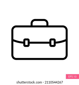 Briefcase or Suitcase vector icon in line style design for website design, app, UI, isolated on white background. Editable stroke. EPS 10 vector illustration.