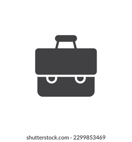 Briefcase, suitcase vector icon. Office bag filled flat sign for mobile concept and web design. Portfolio case glyph icon. Symbol, logo illustration. Vector graphics