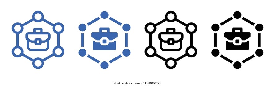 Briefcase symbol collection. Work icon set isolated on white background.