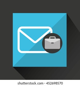 briefcase with technology email icon, vector illustration