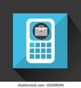 briefcase with technology smarphone icon, vector illustration