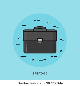 Briefcase thin line icon