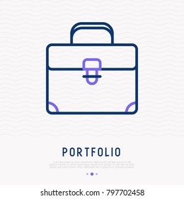 Briefcase thin line icon. Modern vector illustration of portfolio symbol.