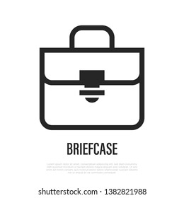 Briefcase thin line icon. Sign of portfolio, business case. Vector illustration.