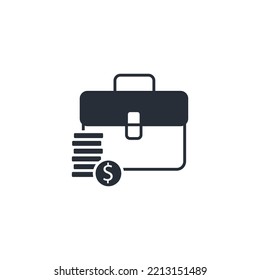 Briefcase thin line icons. Vector illustration isolated on white. Editable stroke