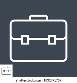 Briefcase Thin Line Related Vector Icon. Isolated on Black Background. Editable