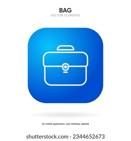 Briefcase Thin Line Vector Icon. Flat icon isolated on the white background. Bag, portfolio symbol. Flat vector