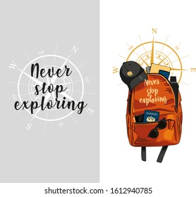 briefcase with things for travel