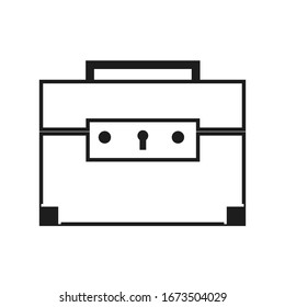 briefcase and tool box icon design/Mono color icon/editable vector/black and white