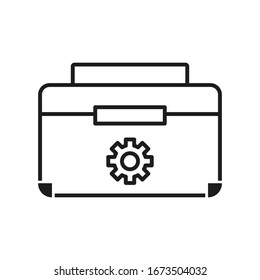 briefcase and tool box icon design/Mono color icon/editable vector/black and white