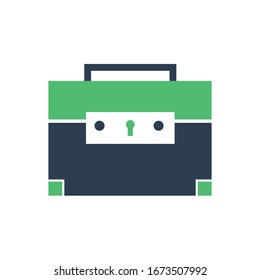 briefcase and toolbox icon/editable vector work