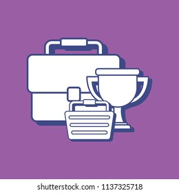 briefcase and trophy