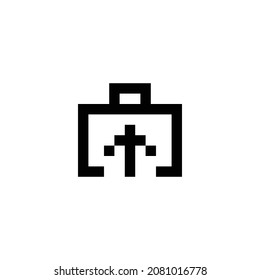 diseño de icono perfecto para la carga de píxeles en maletín. Diseño de estilo plano aislado en un fondo blanco. Ilustración del vector