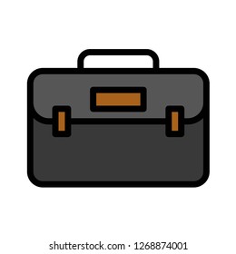Briefcase vector, Baggage filled design icon editable outline