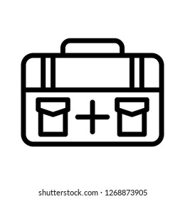 Briefcase vector, Baggage line design icon editable outline