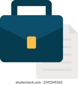 Briefcase Vector for Business Professionals. Corporate portfolio design, office work symbol, executive bag illustration