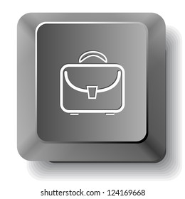 Briefcase. Vector computer key.