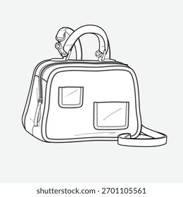 Modelo de maquete de modelo de modelo de vetor de porta-arquivos esboço técnico plano.