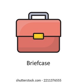 Briefcase Vector Filled Outline Icon Design illustration. Banking and Payment Symbol on White background EPS 10 File