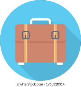 briefcase vector flat color icon 