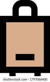 briefcase vector flat color icon 