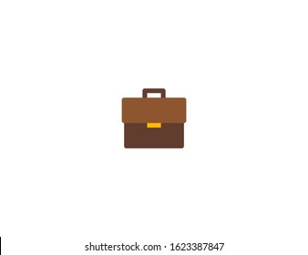 Briefcase vector flat icon. Isolated leather business case, suitcase emoji illustration  svg