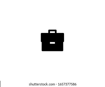 Briefcase vector flat icon. Isolated leather business case, suitcase emoji illustration 