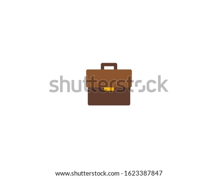 Briefcase vector flat icon. Isolated leather business case, suitcase emoji illustration 