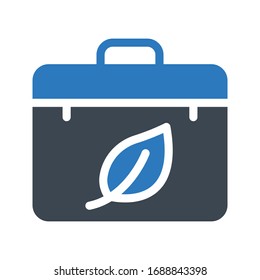 briefcase vector glyph color icon  