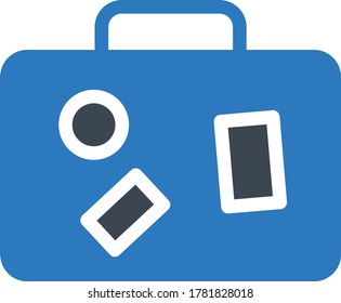 icono de color de glifo de vector de maletín 
