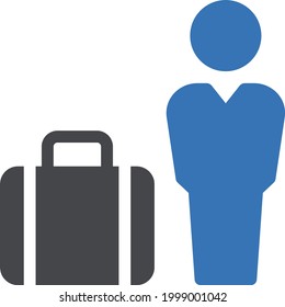 briefcase vector glyph colour icon